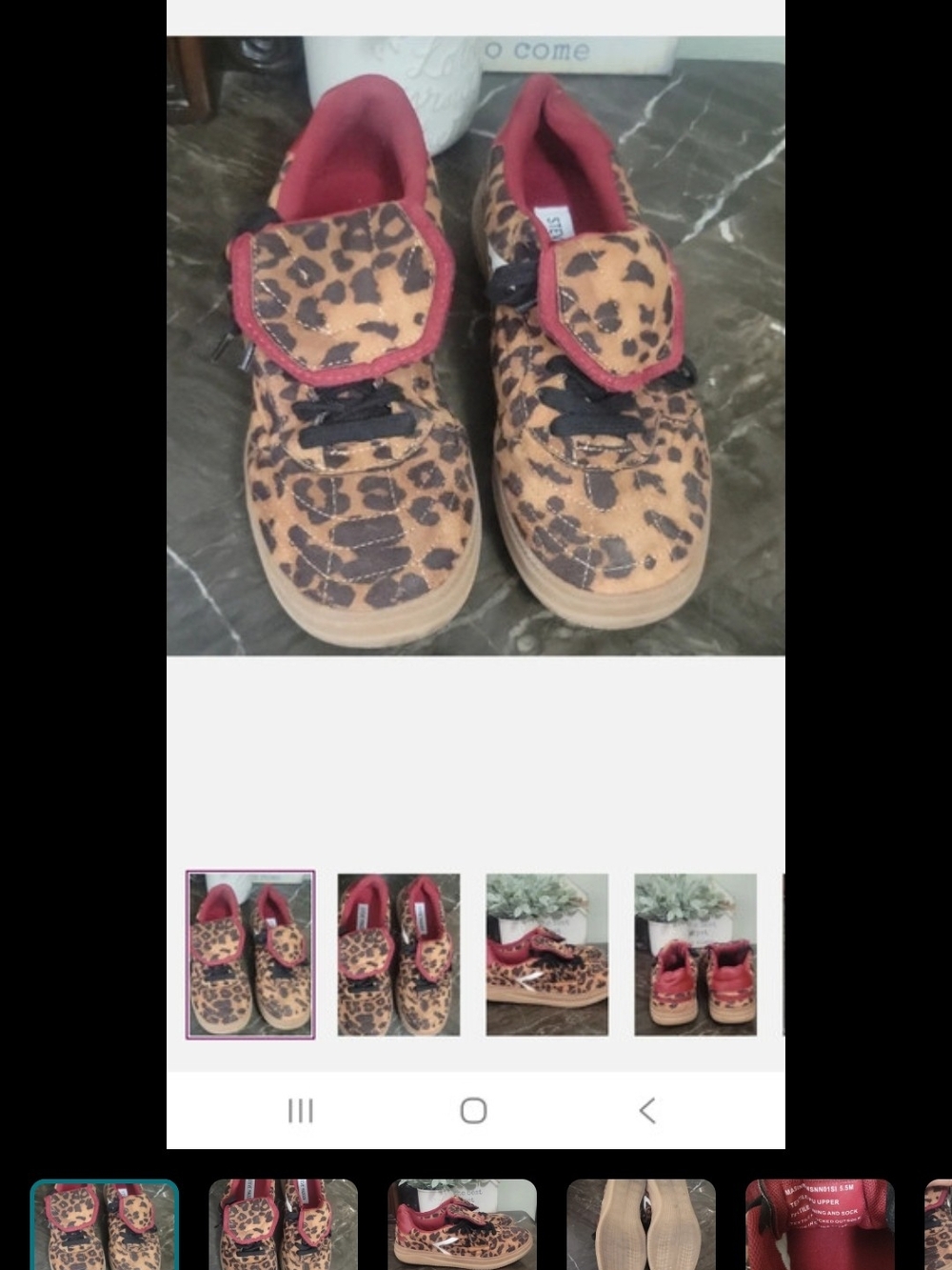 Steve Madden Leopard Print Sneakers with Red Trim